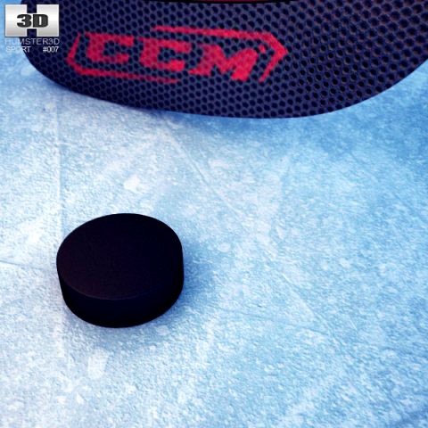 Hockey Stick  Puck 3D Model
