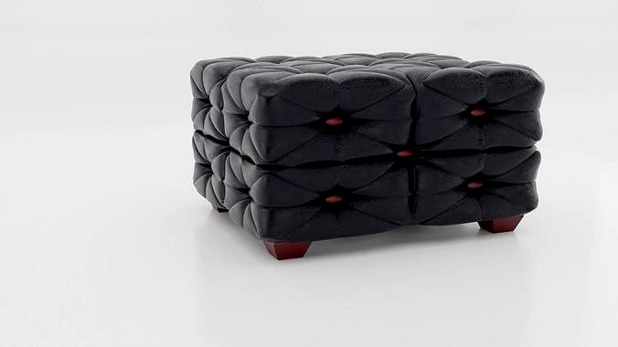 Black Leather Ottoman Sofa Couch