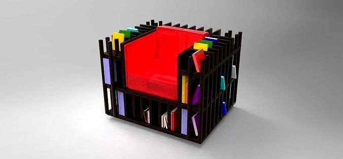 Books chair 3d model