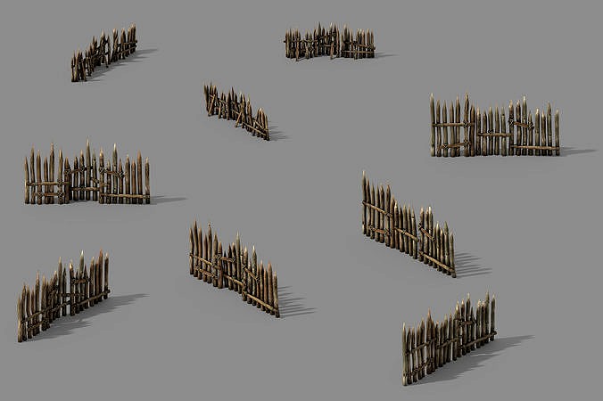 Game Pointed wood - fence 01
