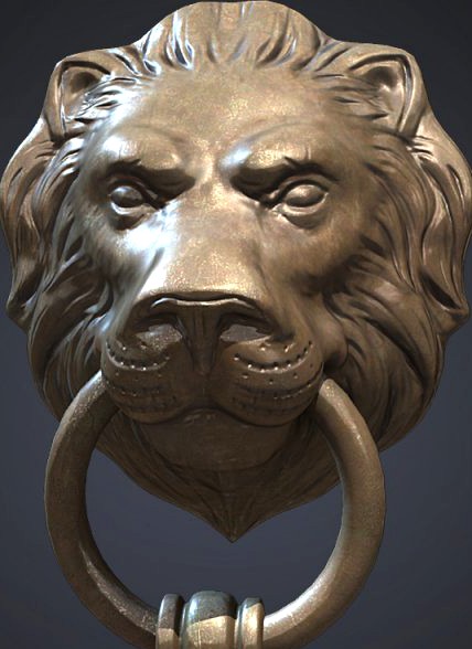 Lion Head Door Knocker 3D Model