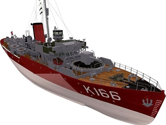 Snowberry Flower-Class Corvette 3D Model