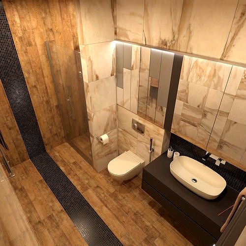 Photorealistic Bathroom Scene 03