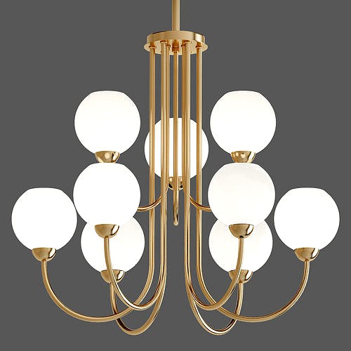 Carisa Collection 9 Light Vintage Gold Chandelier with Shade