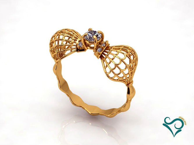 diamond gold ring gemstone printable Jewelry | 3D