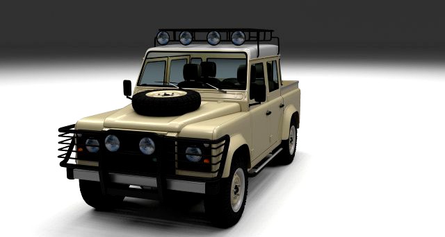 Land Rover Defender 110 Double Cab Pick Up w inter 3D Model