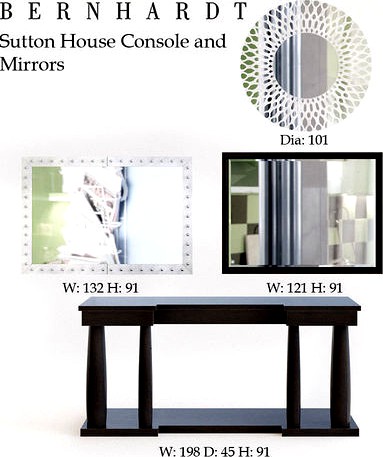 Bernhardt Sutton house Console and Mirrors
