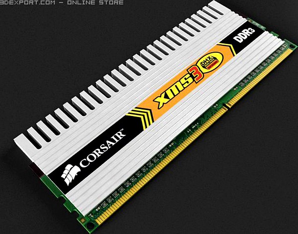 XMS DDR3 DHX Ram 3D Model