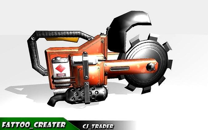 Mini Chainsaw Low-poly 3D model