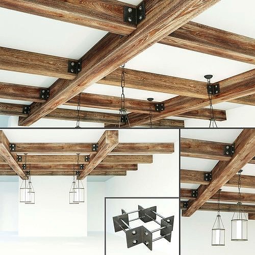 Suspended ceiling system wooden
