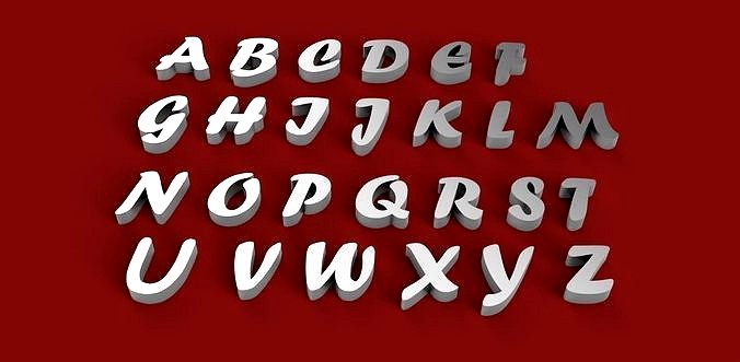 FORTE font uppercase and lowercase 3D letters STL file | 3D