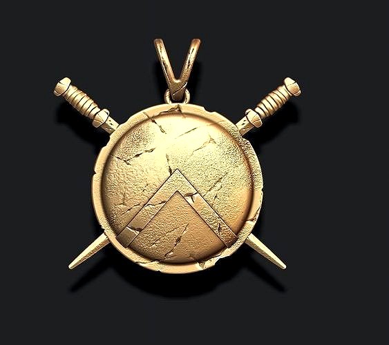 Spartan Shield Sword pendant | 3D