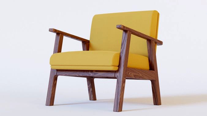 wooden chair with cushion seat