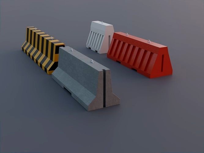 Concrete and Plastic Jersey Traffic Barriers collection
