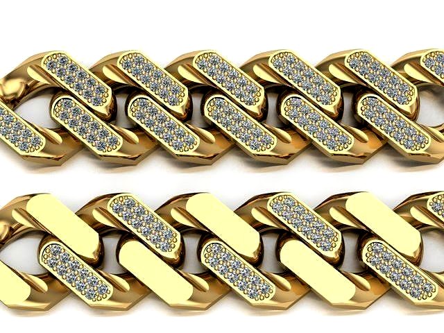 cuban chain  necklace bracelet STL