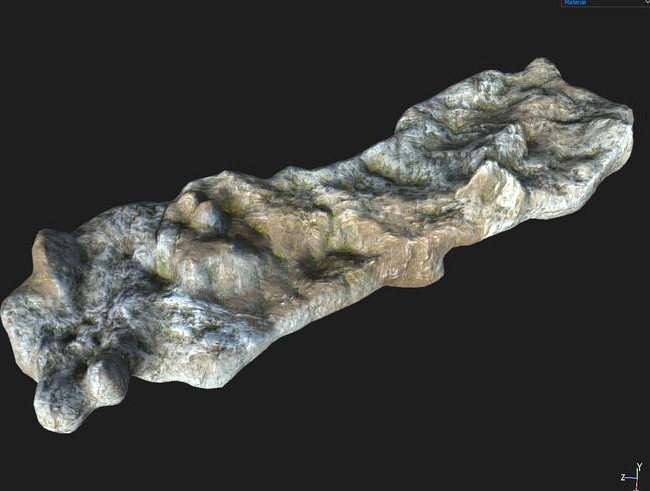 Low poly Cave Mossy Rock Modular cv8c