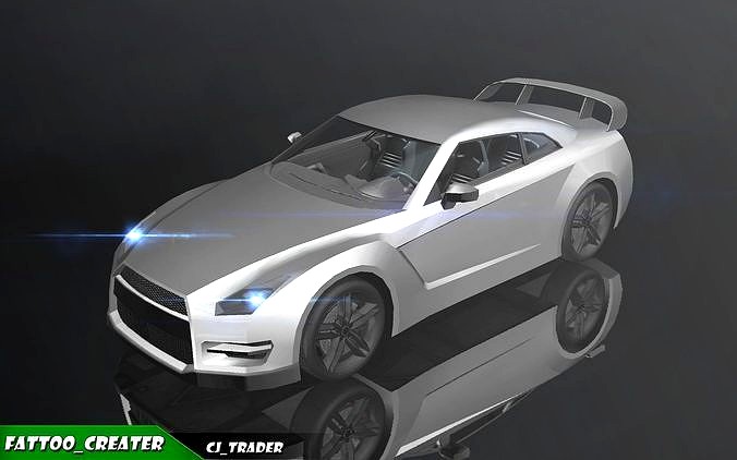 Low-poly Racing Spoiler Car 3D Model