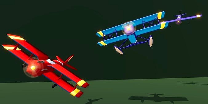 Modular Low poly airplanes pack