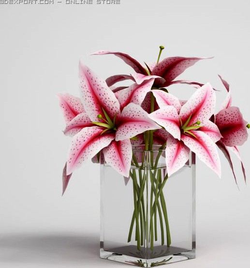 Flowers in Vase CGAxis models 006 03 3D Model