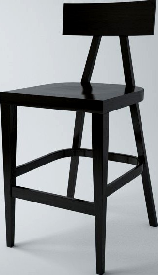 BST0336 wooden bar stool 3D Model
