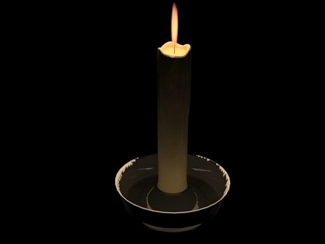 Medieval Candle Low Poly