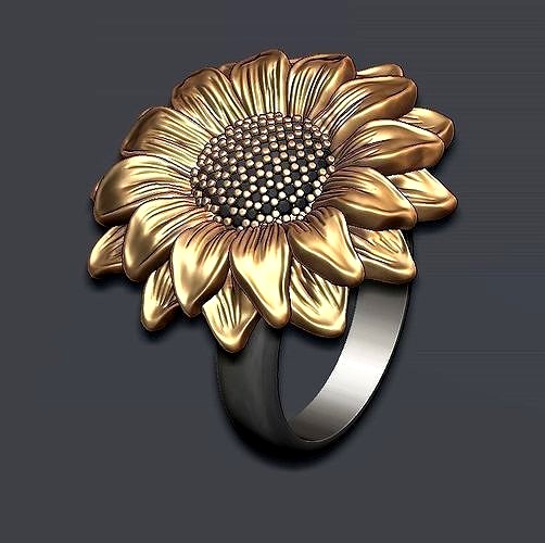 Sunflower ring | 3D