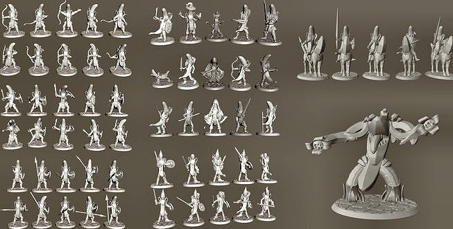 28mm Banana Knight Army - 61 Unique Miniatures for Wargames | 3D
