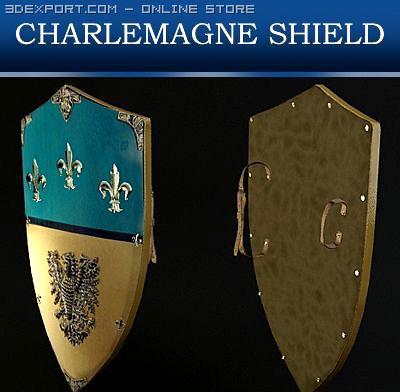 Charlemagne Medieval Shield 3D Model