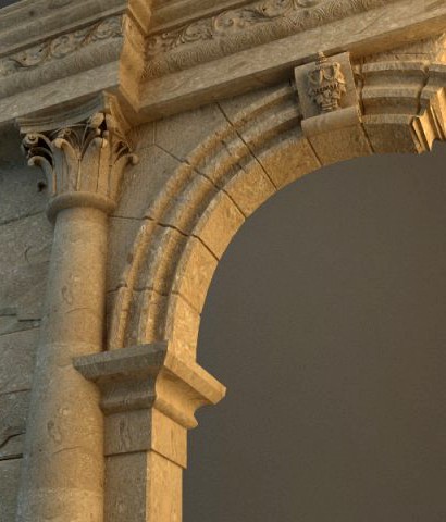 Old Stone Column  Arch 3D Model