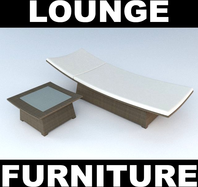 Outdoor Lounge and Sidetable 3D Model