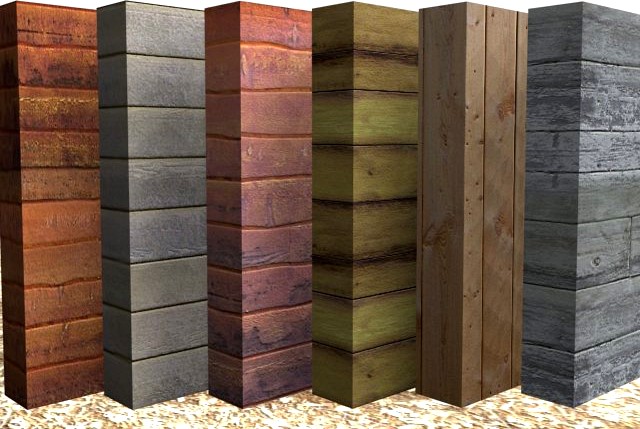 Old Wood Planking 6pack 2 3D Model