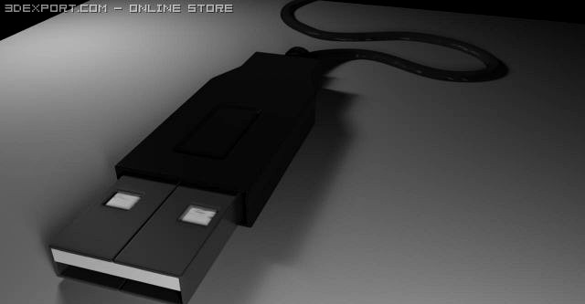 Male USB port connector 3D Model