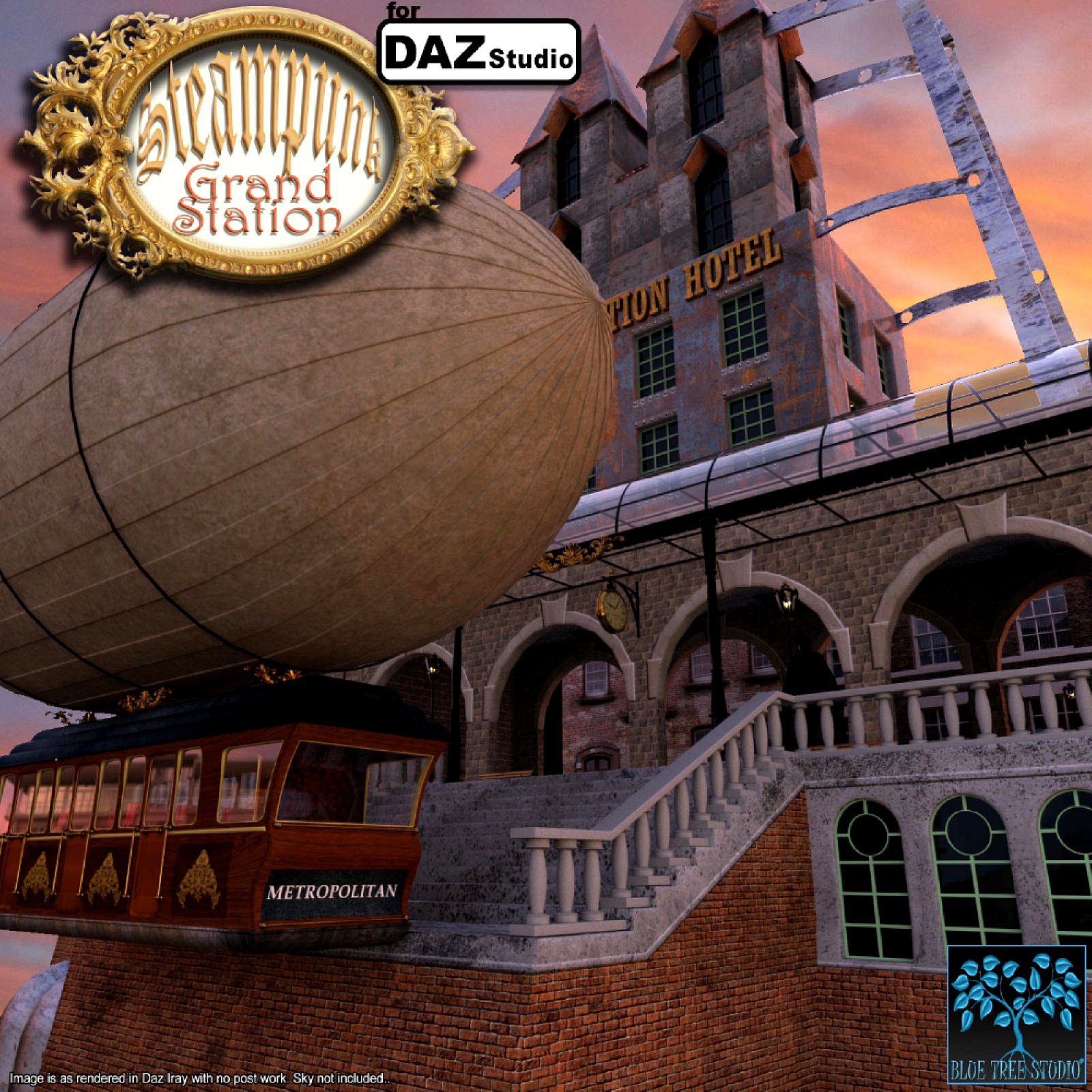 Steampunk Grand Station for Daz