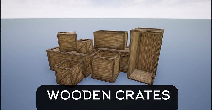 Low Poly Wooden Crates