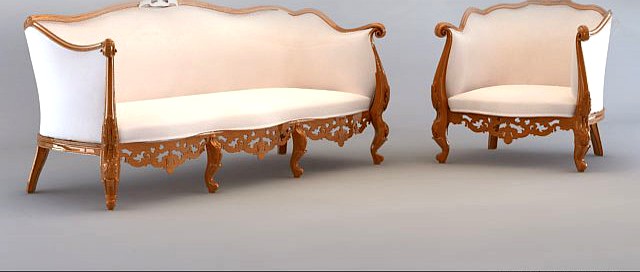 Set of classical furniture 3D Model