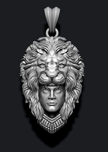 Man lion pendant | 3D