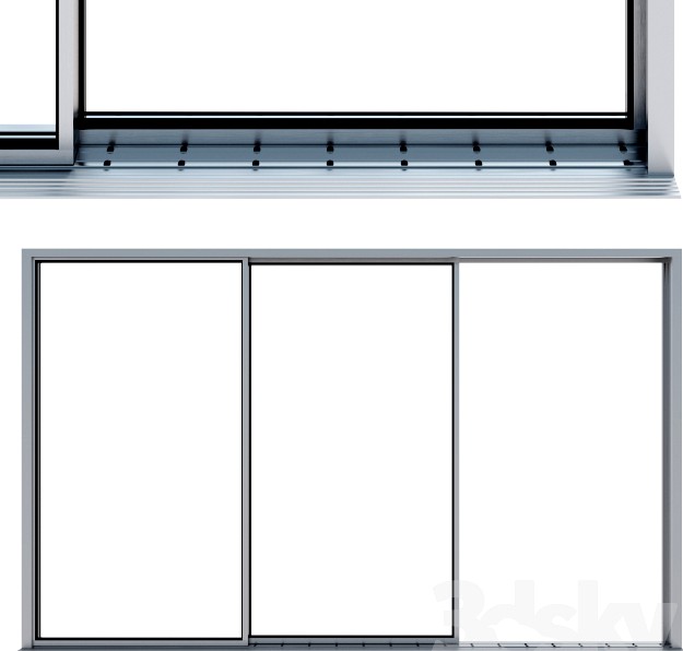 Minimal frame window 02, 2,5 m Hight, sliding panels