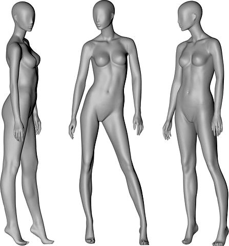 fashion female mannequin stand position 3d print model | 3D