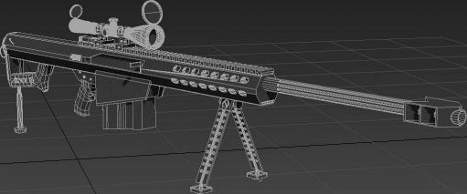 Barrett M107 50 Caliber Sniper Rifle 3D Model