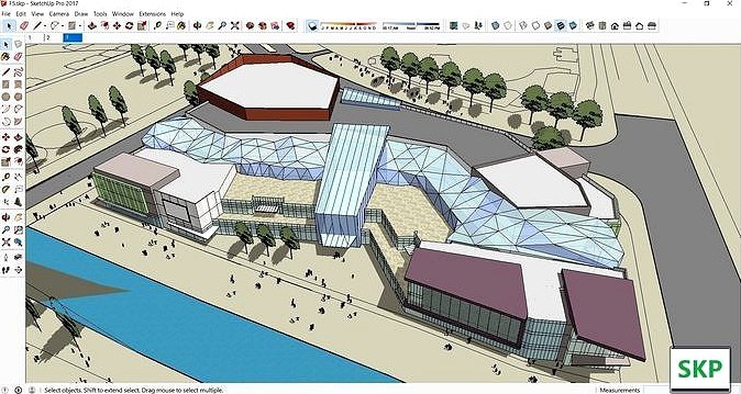 Sketchup Commercial and office complex F5