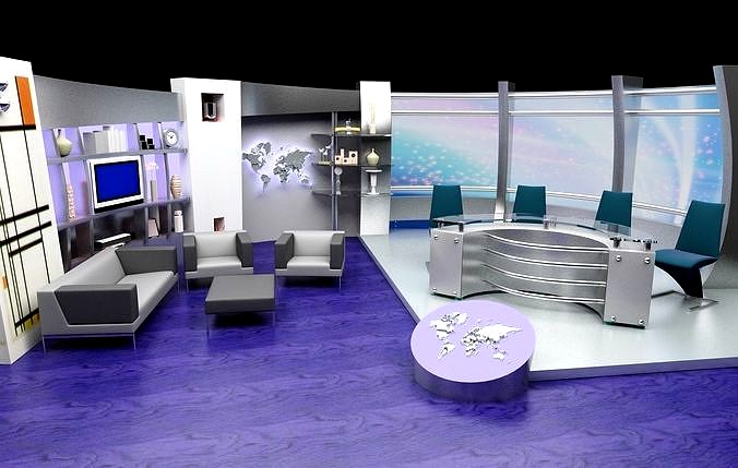 News TV Studio Set