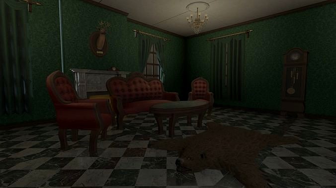 Vintage Victorian Living Room Pack With PBR Materials