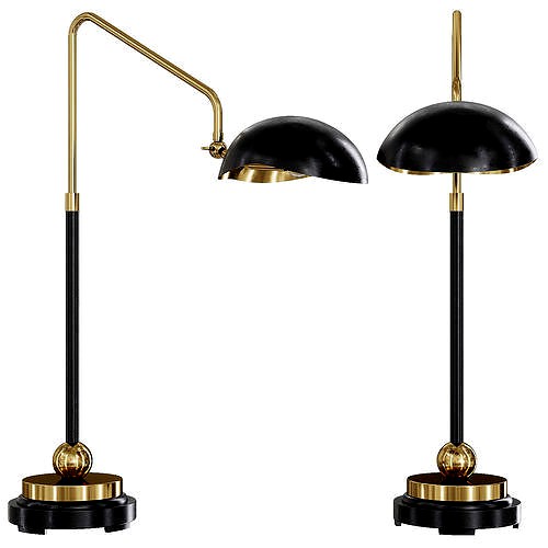 Restoration Hardware CONVESSI TABLE LAMP Black and Brass
