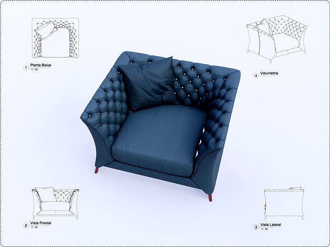 Living Armchair Revit High Quality 3D models
