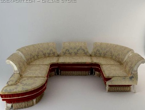 Baroque Antique Sofa 3D Model