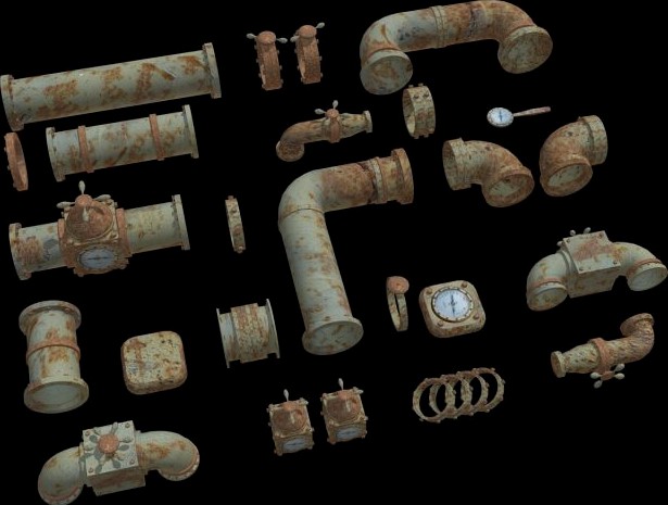 Pipes Collection Set 3D Model
