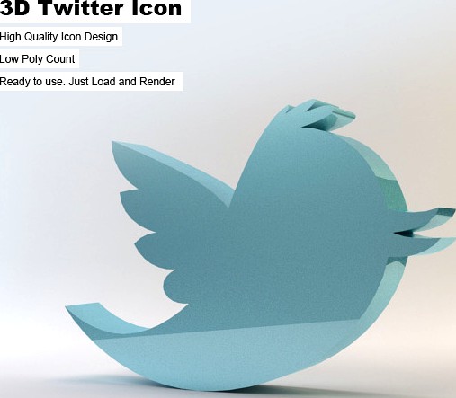 3D Twitter Icon