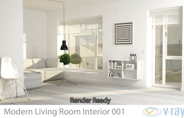 Modern Living Room Interior 001 3D Model