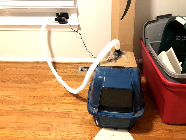 Litter box exhaust fan (eliminates ALL litterbox odor)