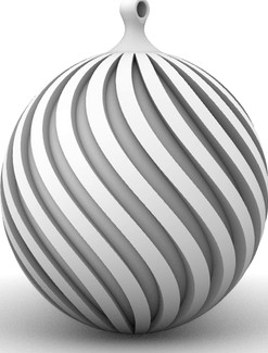 Two colour twisted christmas ball